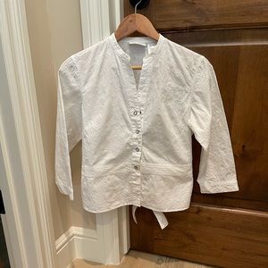 White Eyelet Cotton Top Sz S